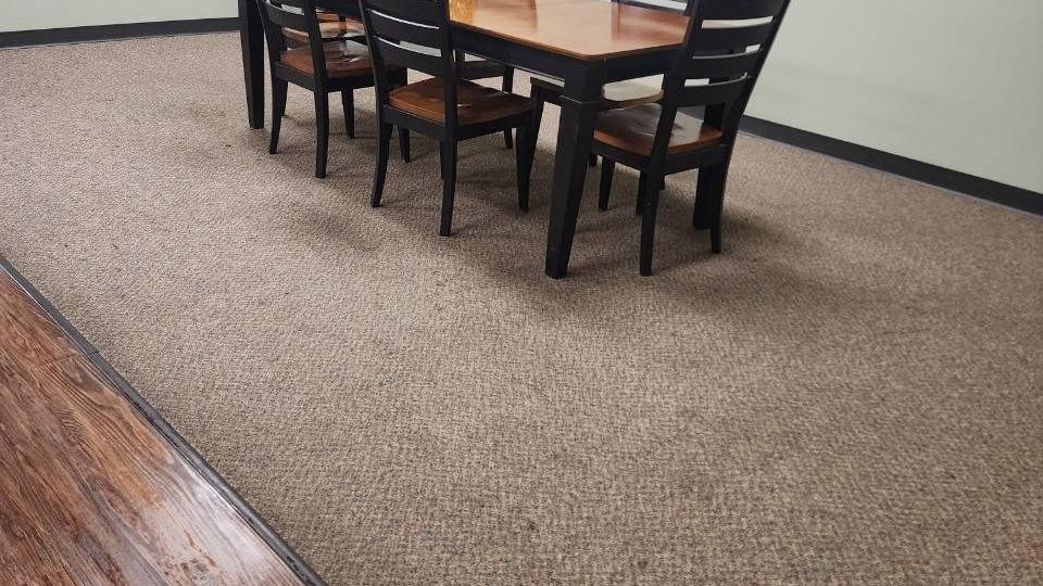 Distribution center break room after cleaning