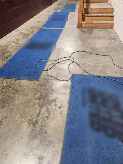 Entry mats in an Indianapolis commercial facility, after cleaning