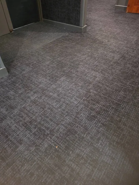 Office hallway in an Indianapolis commercial facility, before cleaning