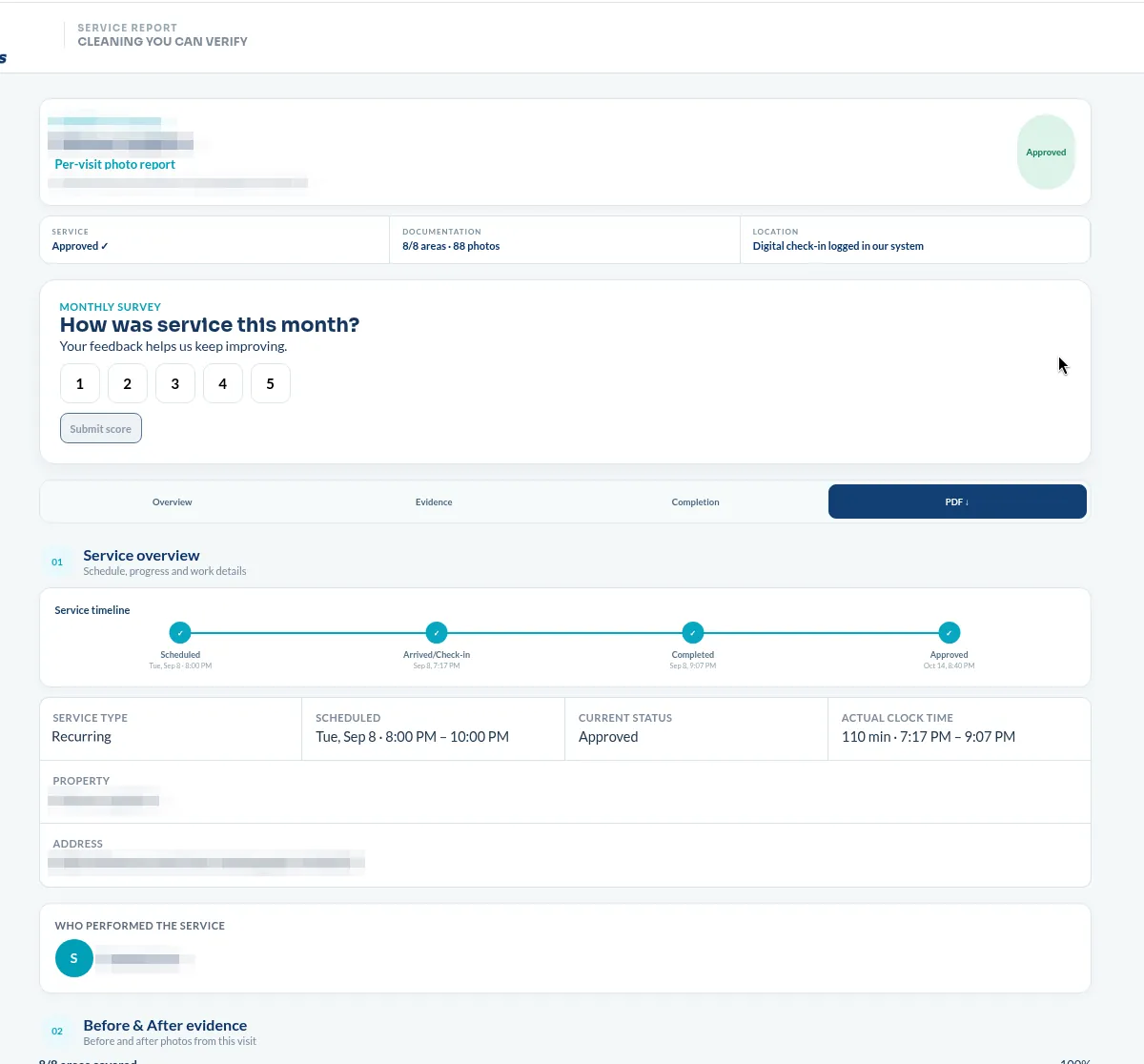 Chow Connections service report summary