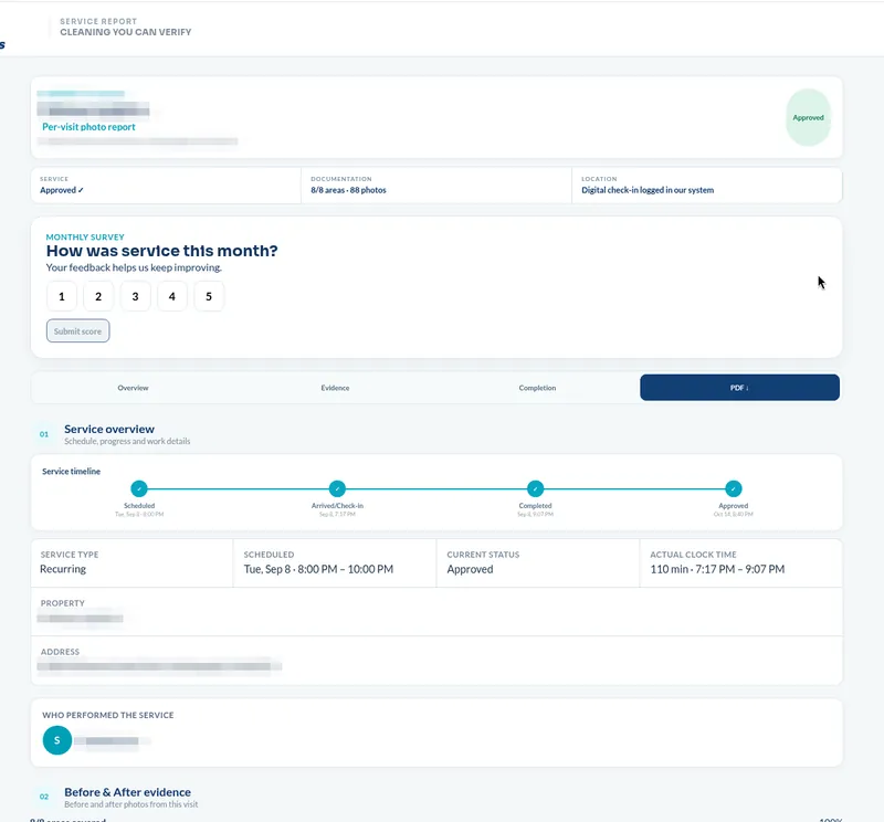 Chow Connections service report summary