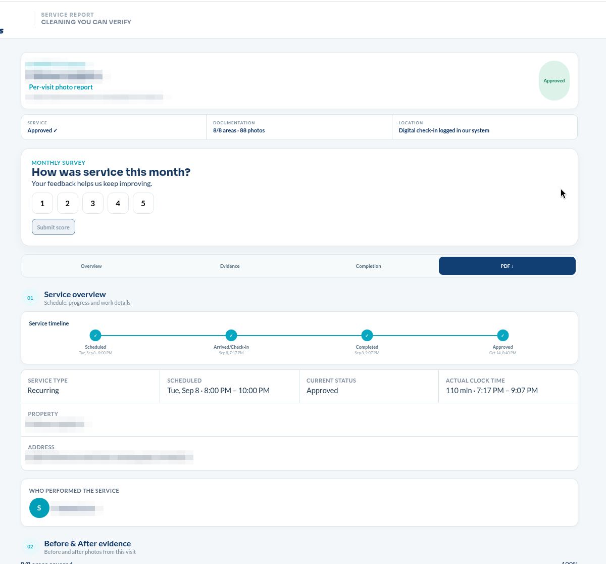 Chow Connections service report summary